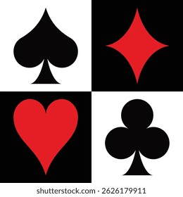 Card suits icon, playing cards vector illustration