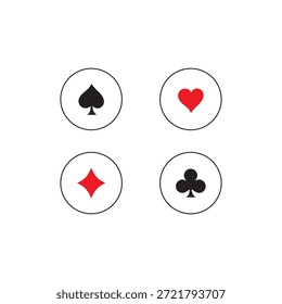 Card Suits ícone, deck deck de cartas de jogo vetor. ouros clubes espadas símbolo. Vetor 10 eps.