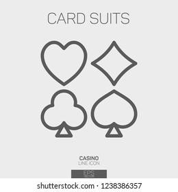 Card suits line icon