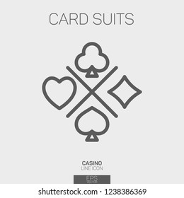 Card suits line icon