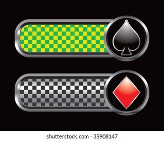 card suits on checkered tabs