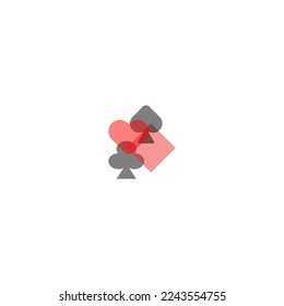 Card suits on a white background