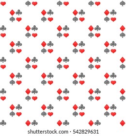 Card suits pattern. Cartoon illustration of card suits vector pattern for web