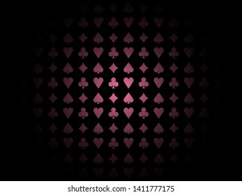 Card suits pattern shadow center pink