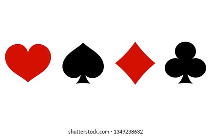 Card suits. Playing cards vector symbols