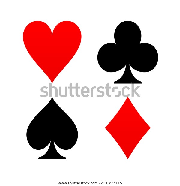 Card Suits Red Black Stock Vector (Royalty Free) 211359976