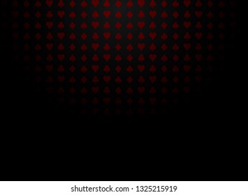 Card suits red black pattern shadow poker casino vector illustration