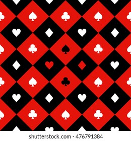 Card Suits Red Black White Chess Board Diamond Background Vector Illustration
