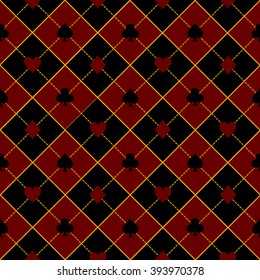 Card Suits Royal Red Black Diamond Background Vector Illustration