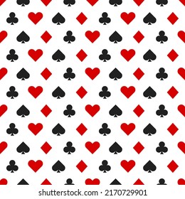 Card suits seamless pattern. Background for casino, poker