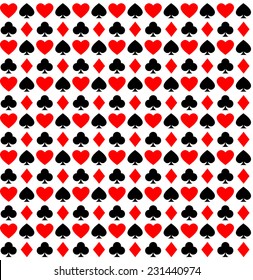 Card suits seamless pattern. Vector illustration