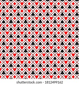 Card suits in square pattern vector illustration