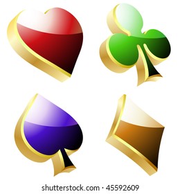 Card suits. Vector illustration.