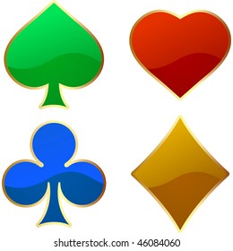 Card suits. Vector illustration.