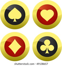 Card suits. Vector illustration for design.