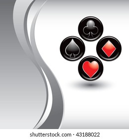juego de tarjetas con onda de plata vertical