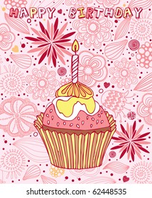 card with sweet cake