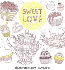 card with sweet dessert