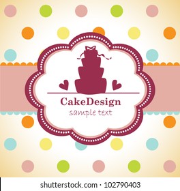 card with sweet wedding cake