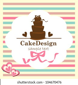 card with sweet wedding cake