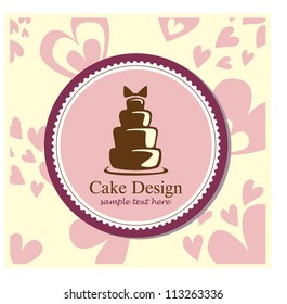 card with sweet wedding cake