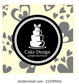 card with sweet wedding cake