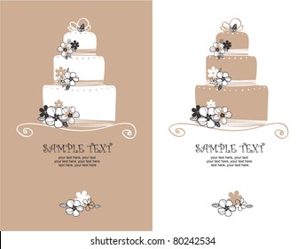 card with sweet wedding cake