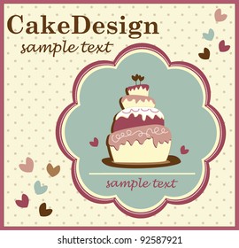 card with sweet wedding cake