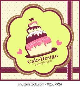 card with sweet wedding cake