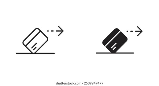 Card Swipe Icon of Credit Card Payment, Financial Transaction, or Digital Payment Method with Swiping Motion through POS Reader