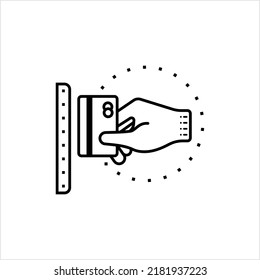 Card Swipe Icon, Debit Credit Card Swiping Vector Art Illustration