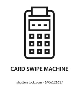 Card swipe machine icon. Simple design. Line vector. Isolate on white background.