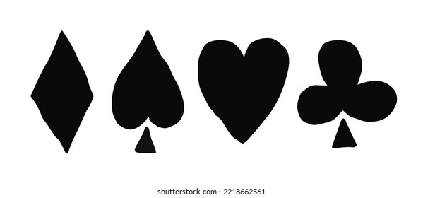 Card symbol illustration vector. Gambling hand drawn design.