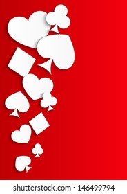 Card symbols background with place for text