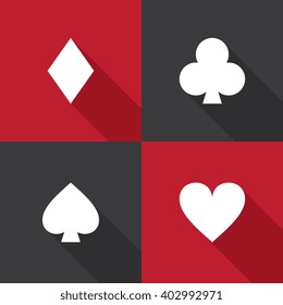 Card Symbols With Long Shadow