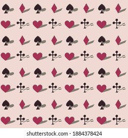 Card symbols in a vector seamless pattern.