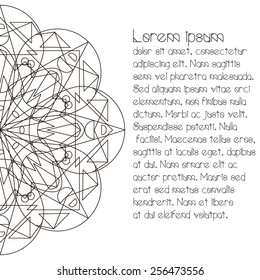 Card with symmetry element. Monochrome card.