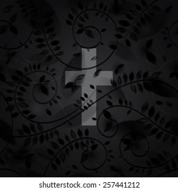 Card of sympathy / Elegant floral black-and-white condolence  