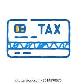 card tax doodle icon sketch vector. card tax sign. isolated symbol illustration