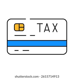 card tax line icon vector. card tax sign. isolated symbol illustration