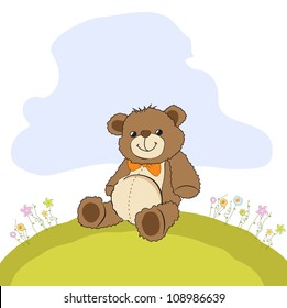 card with a teddy bear