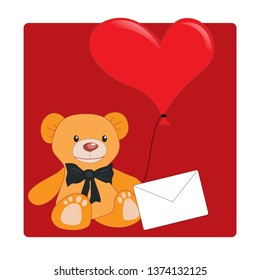 card with a teddy bear and a heart