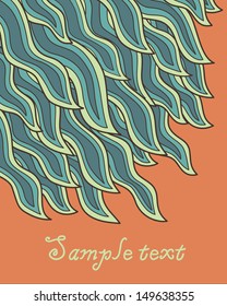 Card template with abstract hand-drawn waves