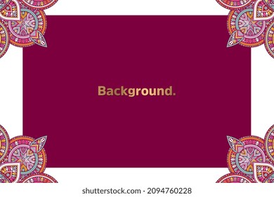 Card template banner with mandala