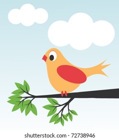card template with bird