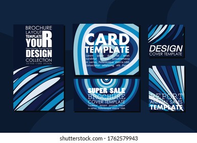 Card template blue color vector illustration design wallpaper background collection