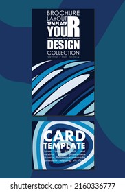 Card template blue color vector illustration design wallpaper background collection