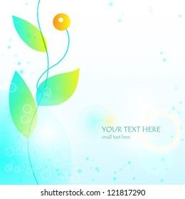 Card template with branch. eps10