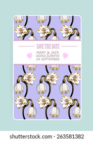 Card template, can be used for Save The Date, baby shower, Mothers Day, Valentines Day, birthday cards, invitations - vector illustration.