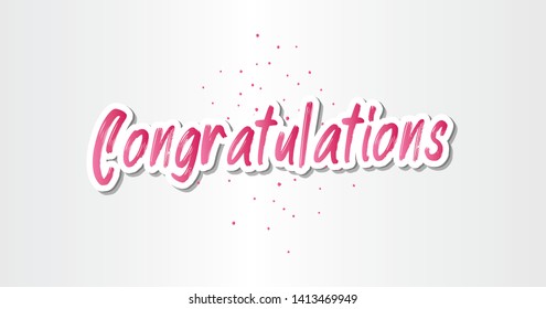 card template for congratulations with glowing color